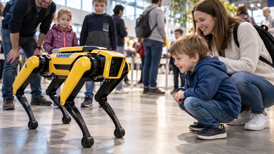 Ilustrační snímek: Robotický pes mezi dětmi a návštěvníky akce