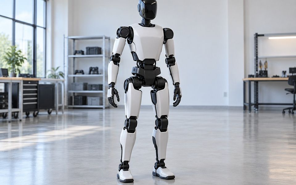 Ilustrační snímek: Humanoidní robot ve světlé laboratoři